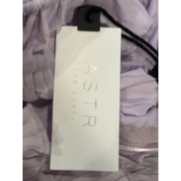 Astr The Label Women's Lavender Pintuck Tie Front Crop Top Ruffle L NWT - Image 10
