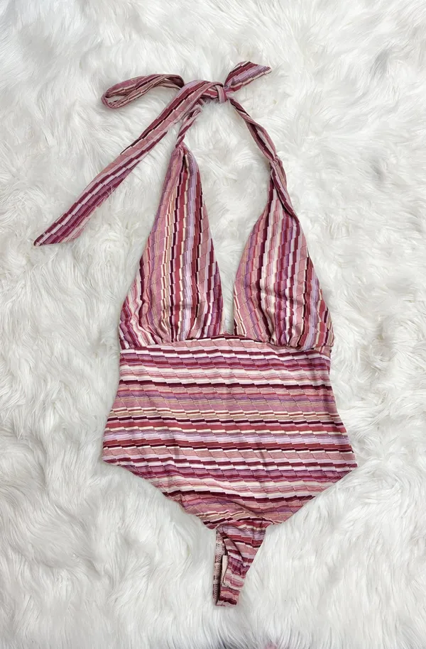Free People retro babe striped halter bodysuit - Image 2