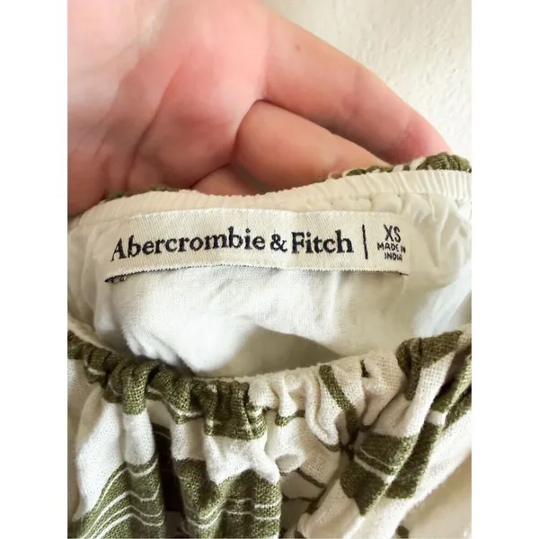 Abercrombie & Fitch Linen Puff Strap Babydoll Mini Dress Size XS - Image 5