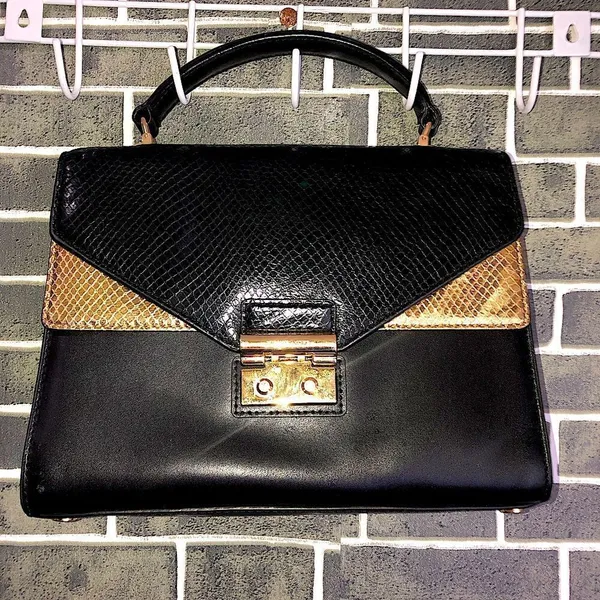 Michael Kors Black and gold python, Sloane crossbody - Image 7