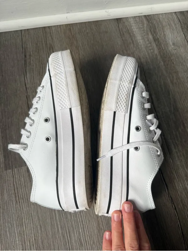 Converse Chuck Taylor All Star Lift Platform Leather Women Low Top Shoe White 6 - Image 11