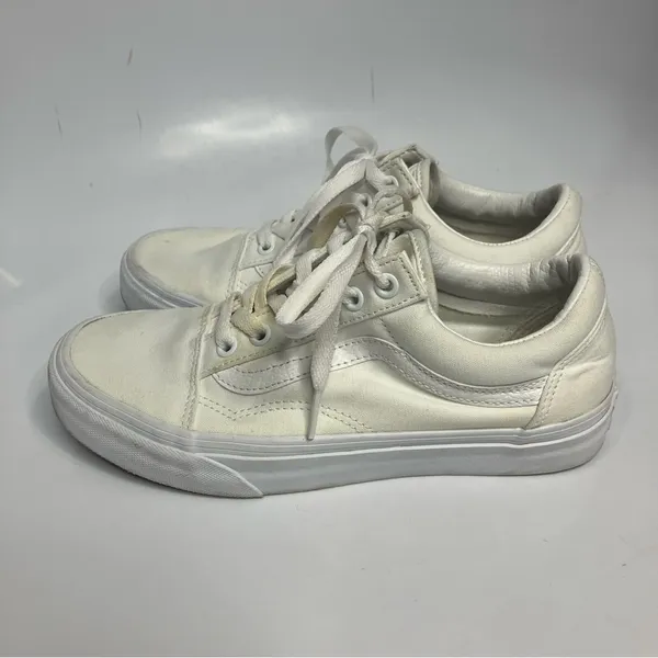 Vans‎ all white old skool sneakers size 7.5 - Image 4