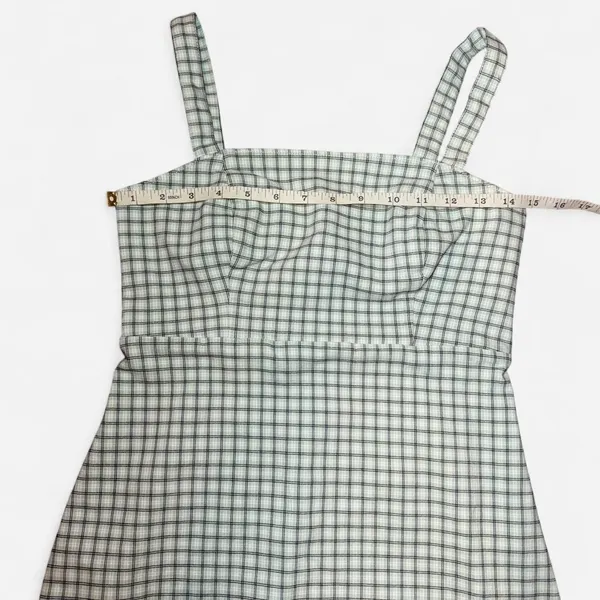 Hollister Mint Green Plaid Mini Dress (Size Small) - Image 3