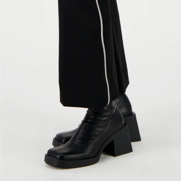 JUSTINE CLENQUET Lucy Black Vegan Leather Sock Boots - Image 3