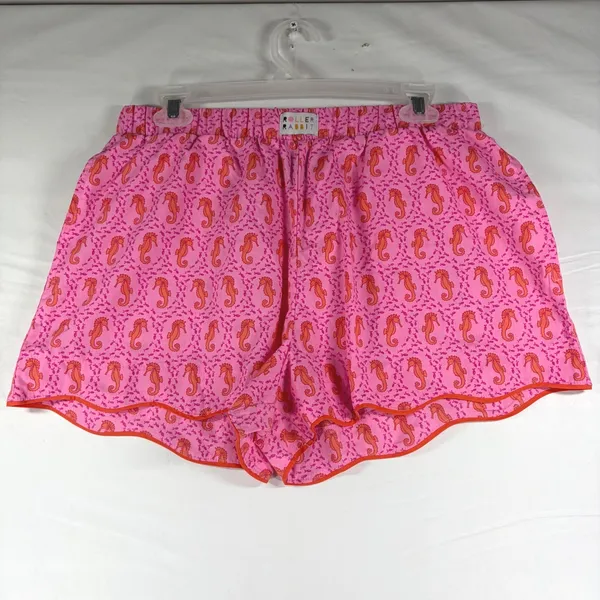 Roller Rabbit for Target Pink Seahorse Pajama Shorts Scalloped Hem Womens Medium - Image 2