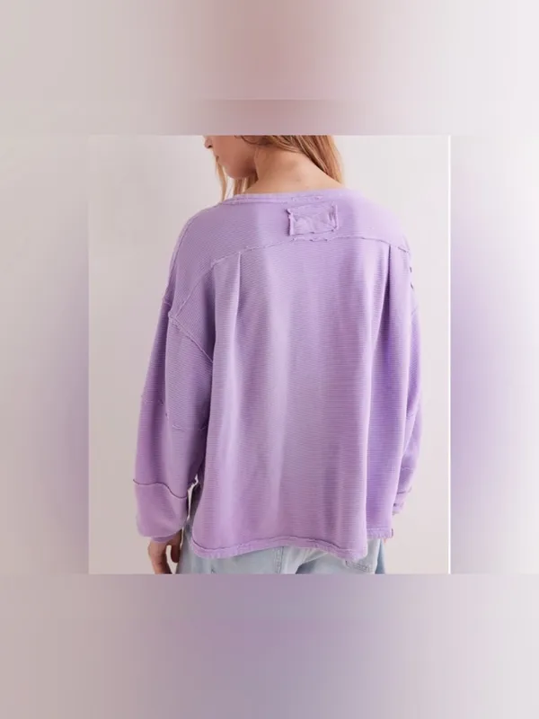 NWT Free People We The Free Total Eclipse Tee - sugared violet - small - Image 4