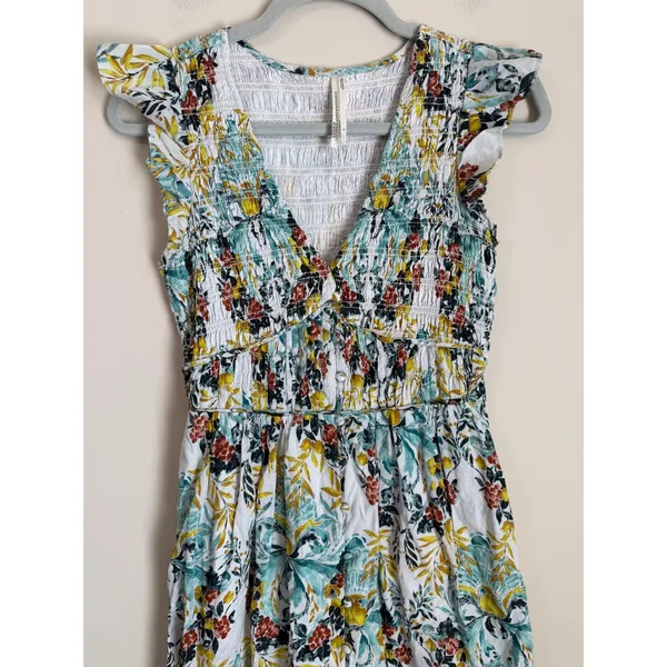 Anthropologie Somerset Maxi Dress Womens S Multi Floral Smocked Tiered OB1387071 - Image 5