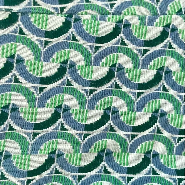 ZARA Printed Wide Leg Pant Green Blue Geometric High Waist Stretch MEDIUM - Image 5