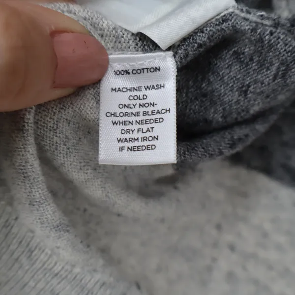 Ann Taylor Loft Womens Grey Striped Cotton Open Front Draped Cardigan Sweater S - Image 3