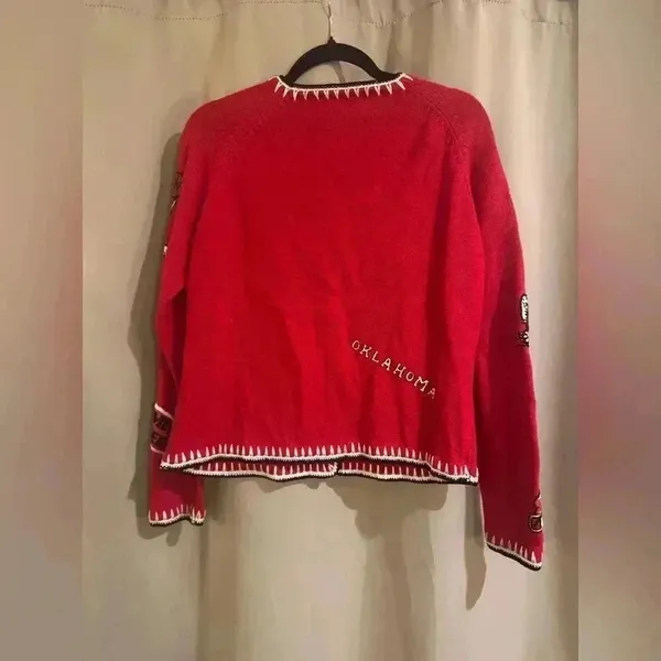 Source Unknown Women’s Red Oklahoma Sooners Vintage Cardigan - Image 3