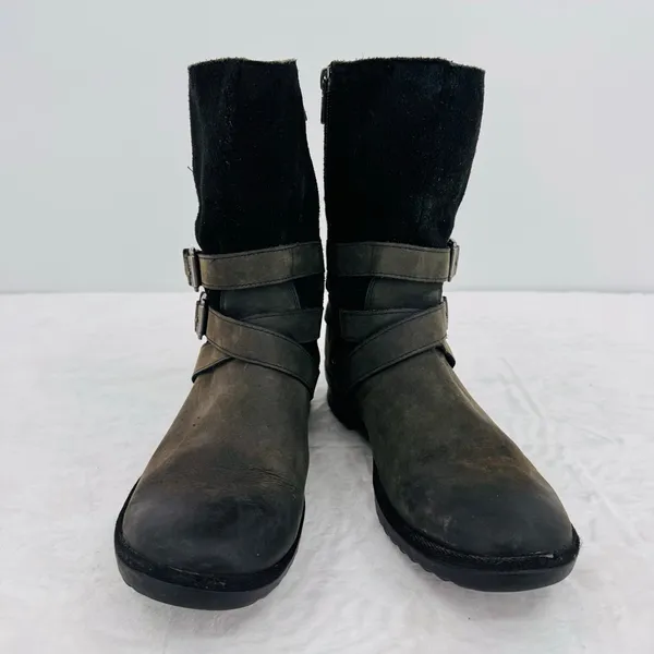 Ugg Lorna Black Boots Waterproof Genuine Leather Wool Lined 8.5” Shaft Size 8.5 - Image 5