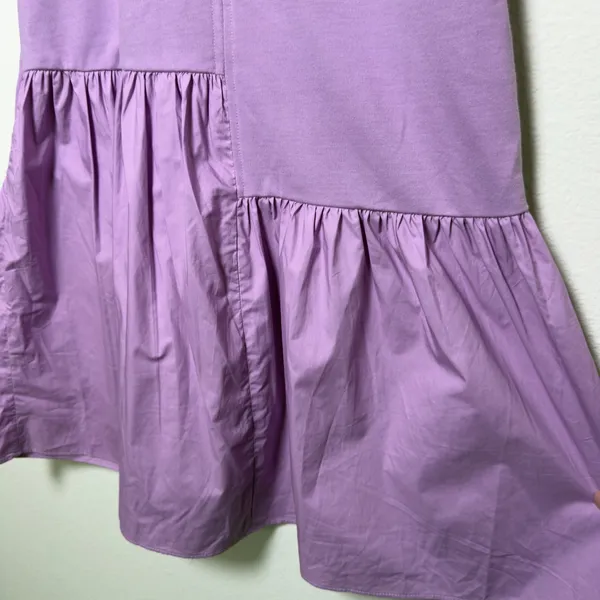 English Factory Women Cotton Mini Dress Medium Purple Preppy Old Money Classic‎ - Image 4