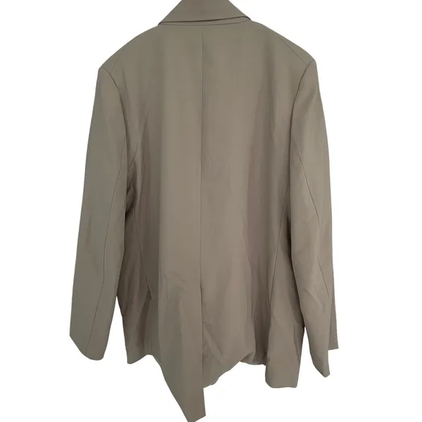 ZARA Oversized Tailored Single Breasted Taupe Blazer XL 16 18 - Image 11
