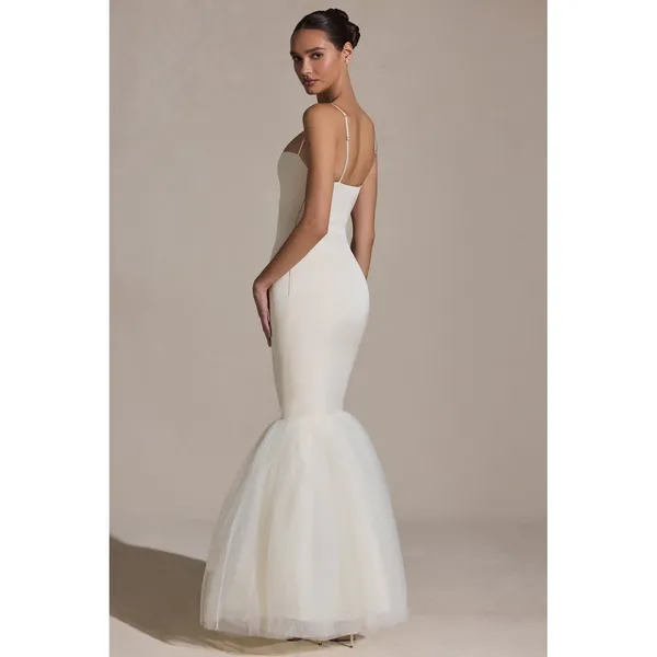 Oh Polly‎ Adelpha Tulle Hem Fishtail Gown Ivory Size 6 NWT - Image 2