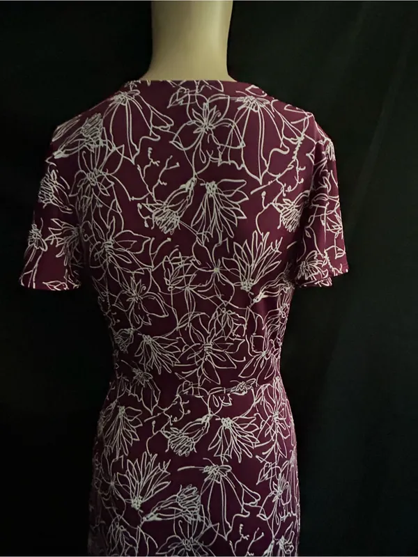 Fortune & Ivy Women’s Purple & White Floral Wrap Maxi Dress Petite Small - Image 10