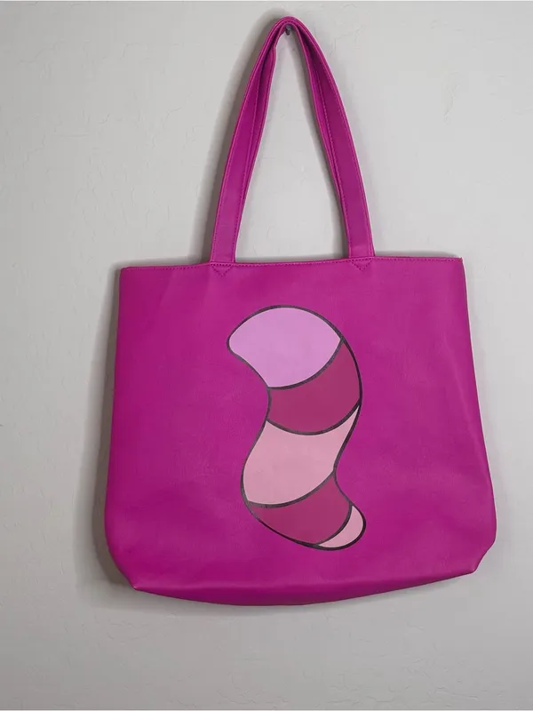 Disney Store Cheshire Cat Tote Bag Pink Alice in Wonderland Large - Image 2