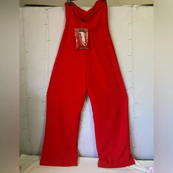 White House Black Market Vibrant Red Jumpsuit - Image 4