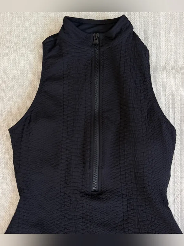 GIGI C Marcella Black Snakeskin Embossed Active Dress Built-In Shorts Size XS - Image 3
