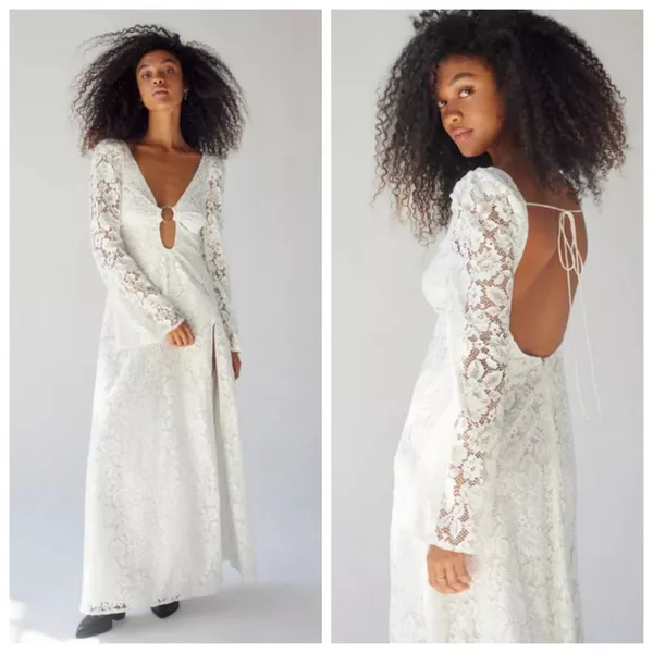 💕FOR LOVE AND LEMONS💕 Frances Lace Maxi Dress ~ White Small S NWT - Image 9