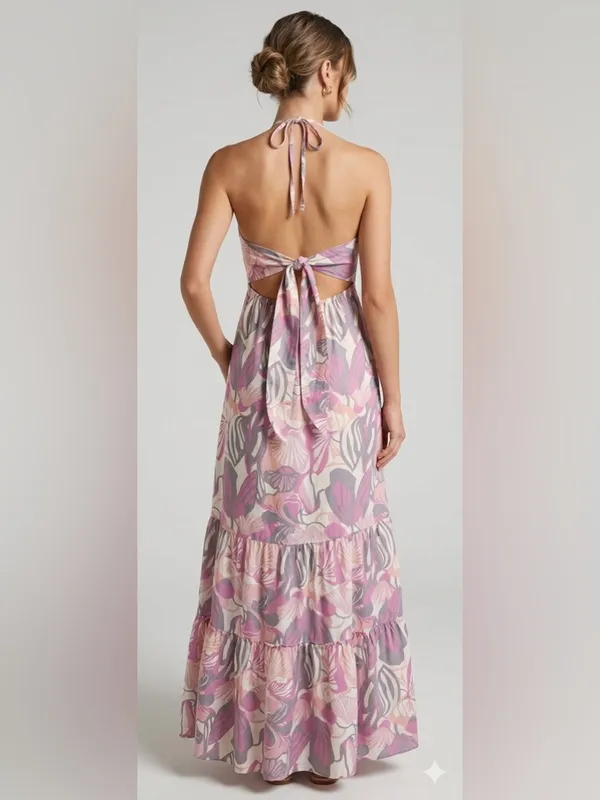 (Y2K) Jane Norman Maxi Drees size 10 Pink - Image 2