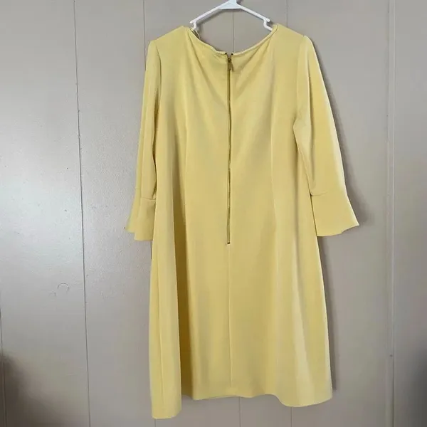 Taylor Woman Yellow Dress 14W Ruffle Sleeve Shift Dress Plus Size Cocktail Sprin - Image 2