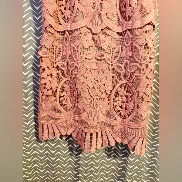 Lovers and Friends | Caspian Shift Dress in pink lace, size XS - Image 3