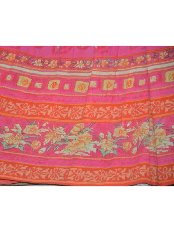 Vintage 90s Y2K Victoria Holley Floral Rayon Maxi Skirt Pink Boho Cottage Size M - Image 6