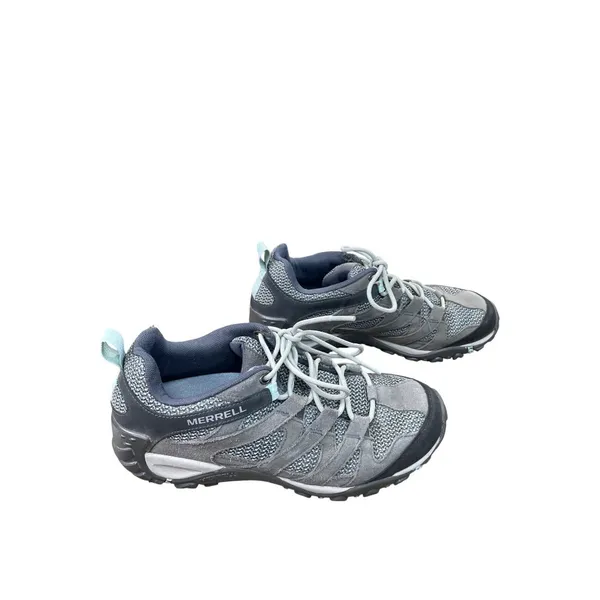 Merrell Womens Gray Leather Hiking Shoes Sneakers Size 10 SKU 8826 - Image 4