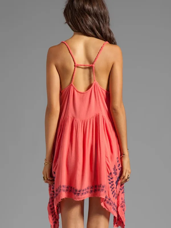 Free People Intimately Meadows of Medallion coral embroidered slip dress - Image 2