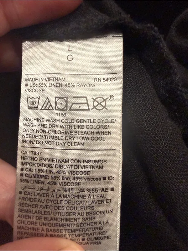 Old Navy black linen blend pants size large . - Image 3