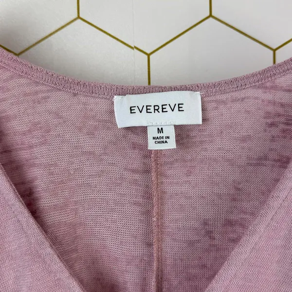 Evereve Layla Smocked Waist Lilac Purple V-Neck Long Sleeve Top - Size - Medium - Image 5