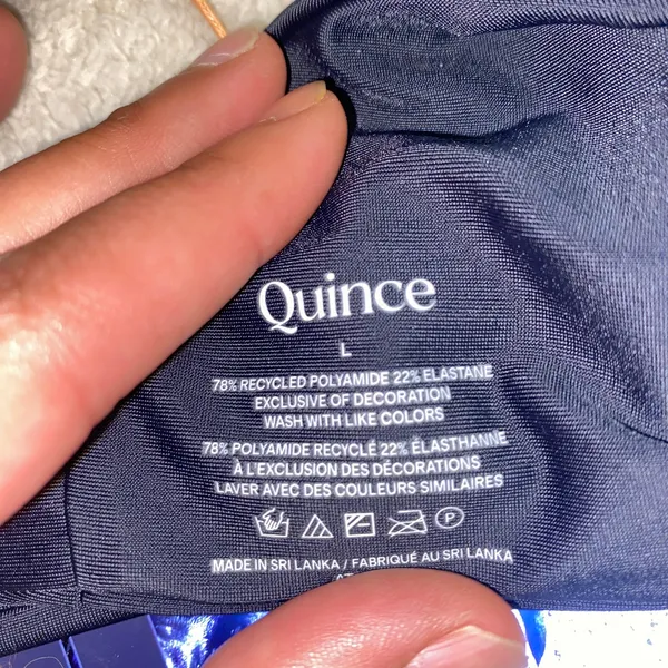 NWT Quince Black Italian Knot Front Bikini Swim Suit Top Women's Size Large - Image 10