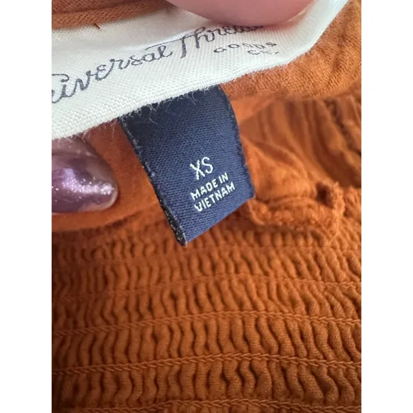 Universal Thread Dress Women XS Rust Orange Boho Tiered Sleeveless Gauze Midi - Image 7