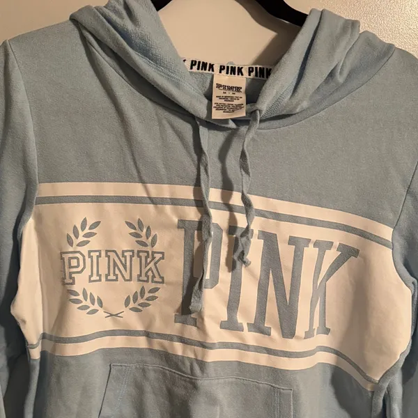 PINK Victoria's Secret Blue Sweatshirt - Image 3