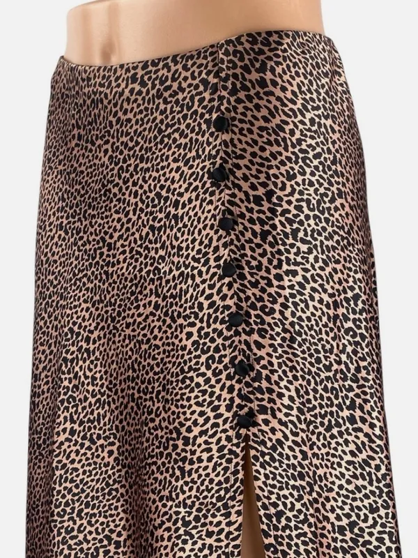 Victoria’s Secret Satin Animal Print Slip Skirt Bias Cut - Image 3