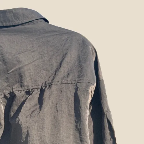 Future Collective Jenny K Lopez Nylon Bomber Utility Cargo Jacket Dark Grey M - Image 10