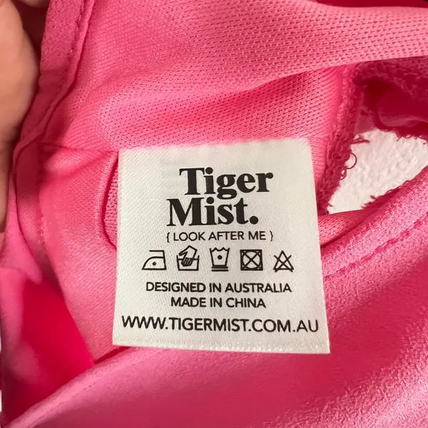Tiger Mist Crop Top Women's Small‎ Pink O Ring Ruffles Peplum Coquette - Image 6