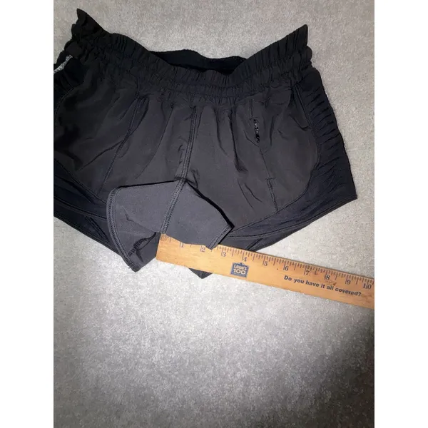 lululemon hotty-hot shorts ruched side black reflective 4 - Image 9
