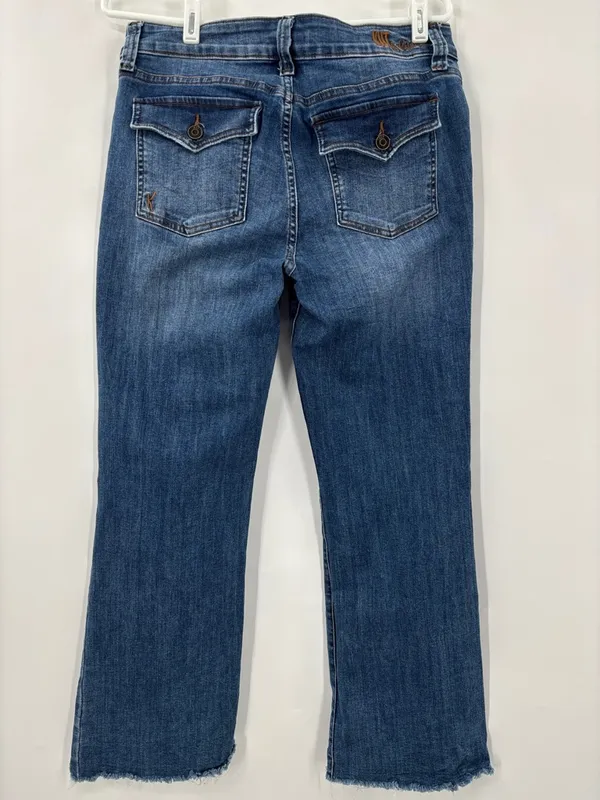 Kut from the Kloth Dark Blue Cropped Ankle flare Jeans - Image 3