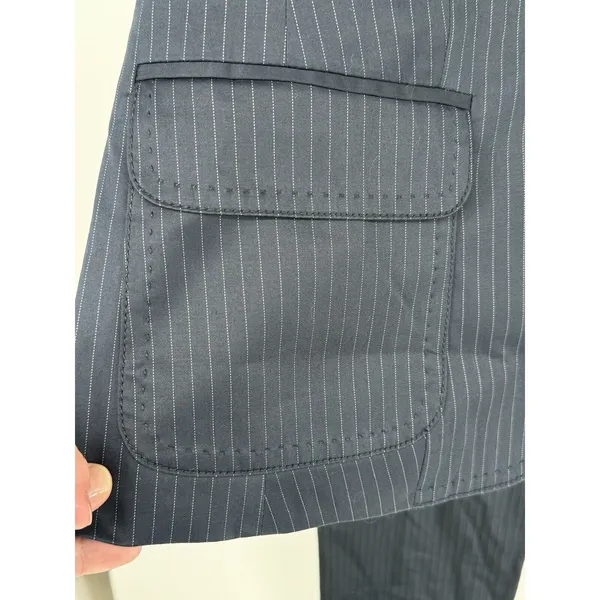 Talbots Pinstriped Single Breasted Suit Jacket Size 16 Navy‎ - Image 7