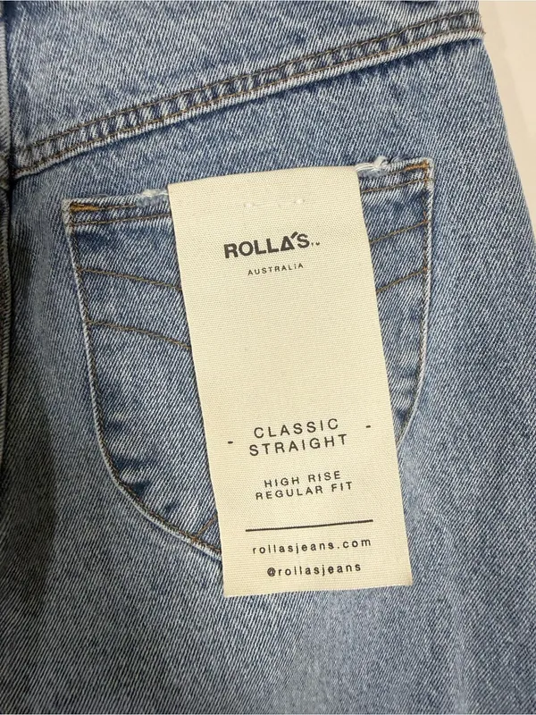 NWT Rolla’s Classic Straight 90s Blue Jeans Denim Size 25 - Image 8