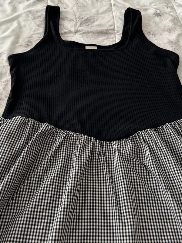 a new day Black Tank with Black-and-White Gingham Midi dress, size XL pinups - Image 12