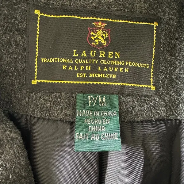 M Ralph Lauren Women's Three-Button Wool Cashmere Trench Reefer Coat grey - Image 4