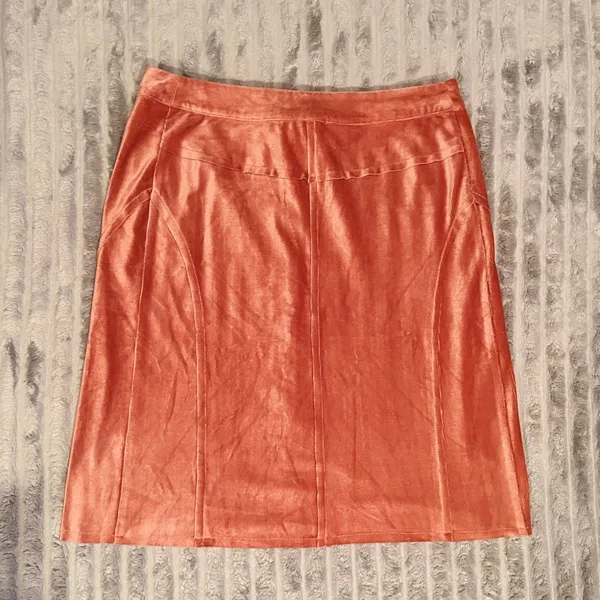 POL‎ Corduroy Button Front Mini Skirt Terracotta Pink Size S Boho A-Line Skirt - Image 7