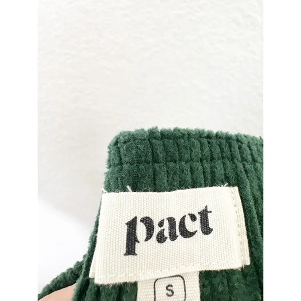 Pact Organic Cotton Corduroy Wide Leg Cropped Pants Size Small Green - Image 6