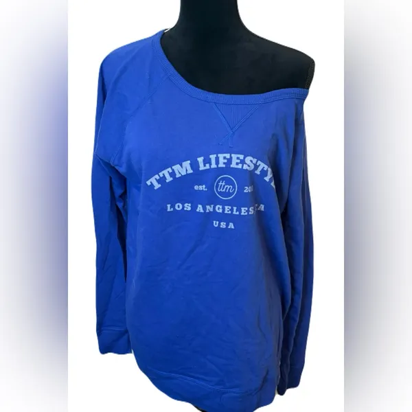 (Tim Lifestyle) Los Angeles Off the Shoulder Crewneck: Size XL - Image 2