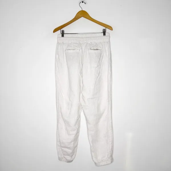 Athleta Cabo Linen Jogger Travel Pants Cream Leopard Size 12 - Image 8