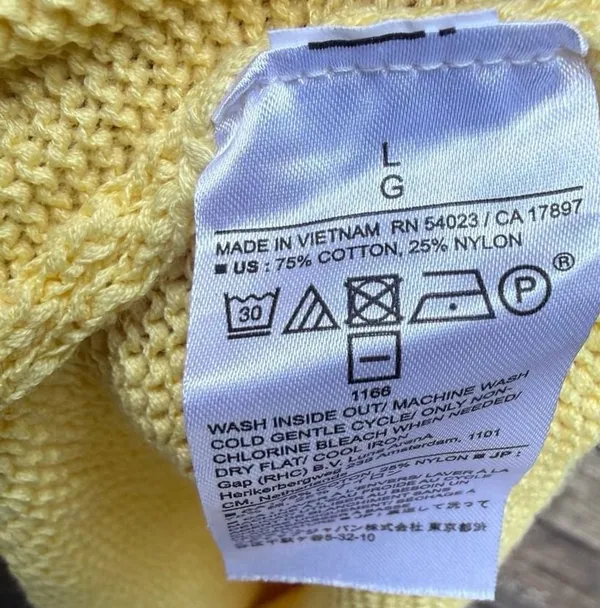 Banana Republic Yellow Knit Short Sleeve Crewneck Sweater, Size L - Image 4
