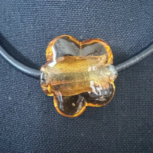 NWT Free People Under the Sea Collar Brown Flower Cord Necklace - Image 6