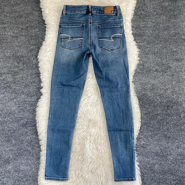 American Eagle Medium Wash High Rise Jegging Denim Jeans Y2k Grunge Alt Casual - Image 5